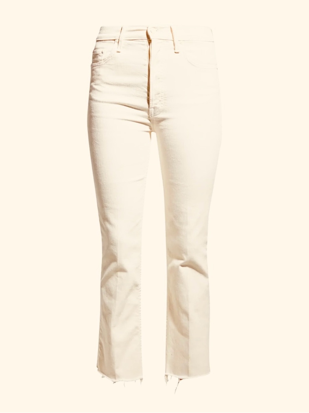Mother The Tripper Ankle Fray jeans in cream white size 26 - Picture 3 of 10